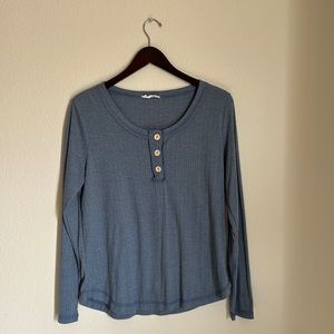Blue Ribbed Top